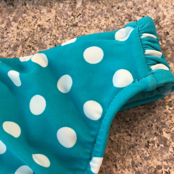 Vintage Elle Bikini 2 piece Swim Size 8 Polka Dot Teal (?) & White - Picture 9 of 17